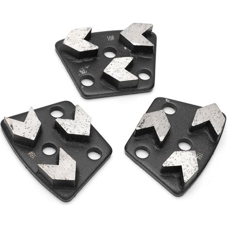 Jeu de 3 disques de coupe diamantés trapézoïdaux pour meuleuse à béton, n° 16, noirs (1/5)