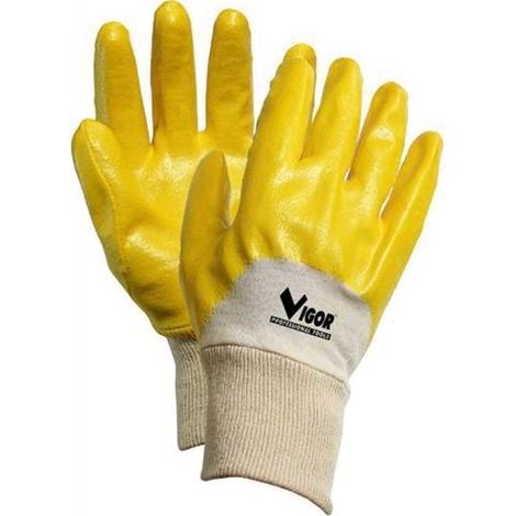 Guanti Vigor Jap Nitrile Giallo Aerato Ce2 Mis. 7 M  Cf.12 Paia