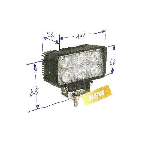 Faro lavoro 6 led 12-24V NEWGARDENSTORE 1350 lumens per trattore agricolo