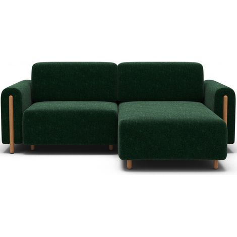 Canapé d'angle convertible ARVESSA vert émeraude bouclette – Angle droit (1/5)