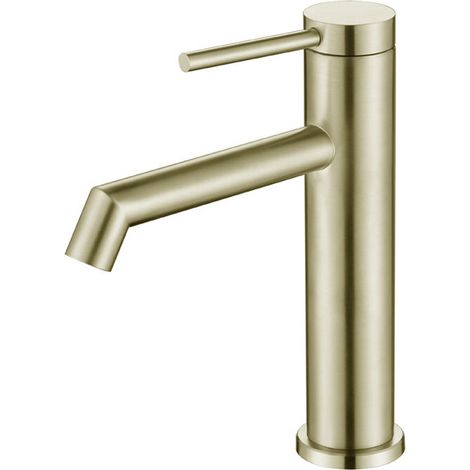 Rubinetto per bagno in oro, rubinetto per lavabo da bagno con maniglia singola e foro singolo