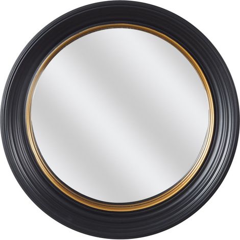 Paris Prix – Miroir mural déco rond convexe 40cm – Verre et métal noir – Design moderne pour salon et chambre – Idéal pour espaces restreints (1/5)