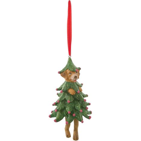 Suspension de sapin chien et sapin en résine 12 cm - Feeric lights & christmas (1/2)