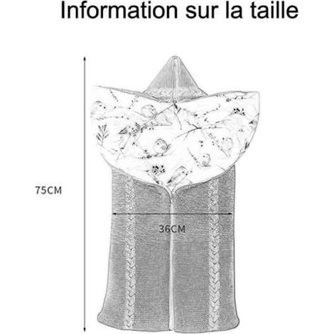Gigoteuse Bébé - - Turbulette Hiver 0-12 Mois - Coton Tricoté - Unisexe - Zip Bleu (1/4)