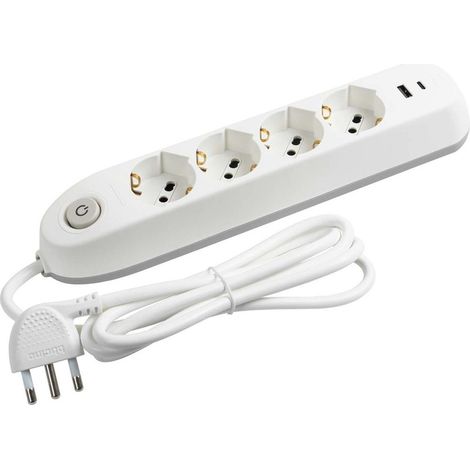 bticino Poker base múltiple 1,5 m 4 salidas AC Interior Blanco