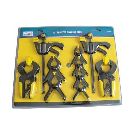 KIT APRIETE Y PINZAS 10 UNIDADES SUJECION BRICOLAJE CARPINTERIA 16163127