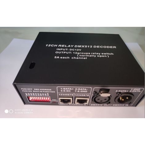 DMX Relay - 12CH - RELAY - 10A - Metal Enclosure - DC12V - 10A12CH (1/2)