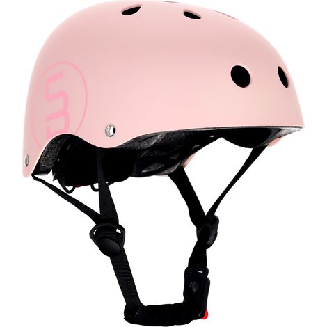 Casco de bicicleta infantil PERFECT FIT S (50-54 cm) con luz LED y cierres magnéticos, color rosa.