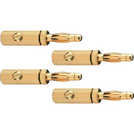 Oehlbach 3009 Lautsprecher-Steckverbinder Stecker, gerade Polzahl: 1 Gold 4 St.