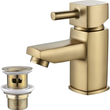 Robinet pour vasque, laiton, doré, monocommande, pour vasque (1/5)