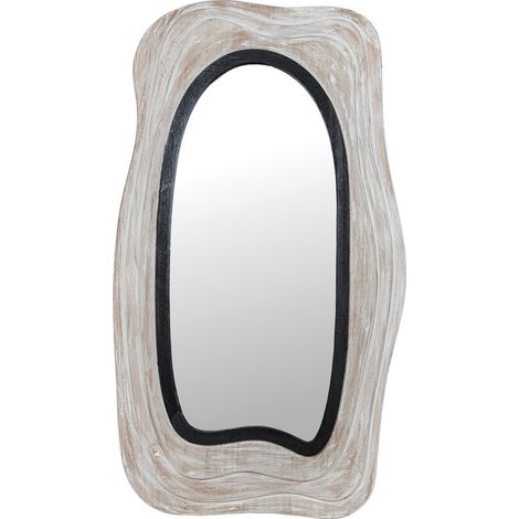 Miroir Mural en Forme de Bois Blanc Ancien et Noir 56 x 3,5 x 99 cm (1/5)