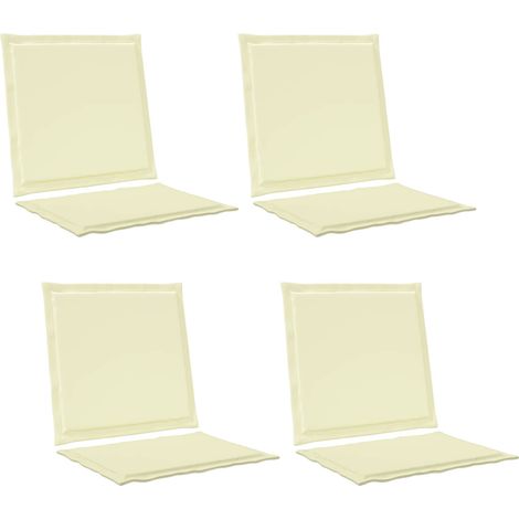 Cojines de Asiento y Respaldo 4 pcs Crema 47 x 45 x 2 cm vidaXL