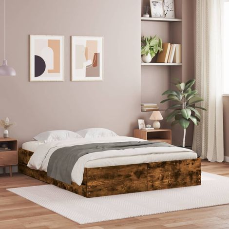 Bettgestell mit Schubladen Räuchereiche 150x200cm Holzwerkstoff (1/5)