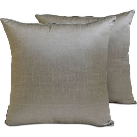 Fundas de almohada lumbares decorativas HomeCentric, color topo, paquete de 2, 35,5 x 61 cm, rayón, color liso, estilo moderno.