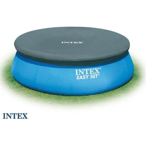 Intex – Bâche de piscine 244 cm – Compatible piscines autoportantes – PVC résistant – Rabat de 30 cm pour maintien sécurisé