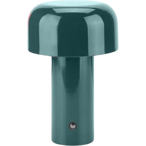 Lampada da tavolo verde ricaricabile e dimmerabile con controllo touch. Luce notturna portatile a forma di fungo per bambini e adulti. Moderna luce d'atmosfera per la camera da letto. (1/5)