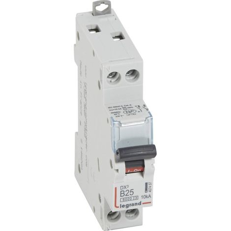 DISJONCTEUR DX3 1P+NG B25 6000A/10KA LEGRAND 407457