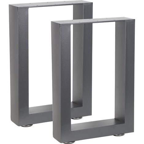 Melko set de 2 chemins de table en profilés carrés 30 x 43 cm pied de table avec protection de sol
