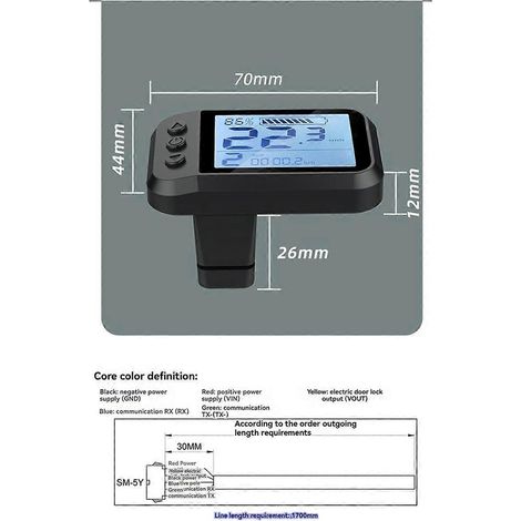 48V LCD E-02N Fahrradcomputer mit SM-Stecker, Schwarz (1/5)