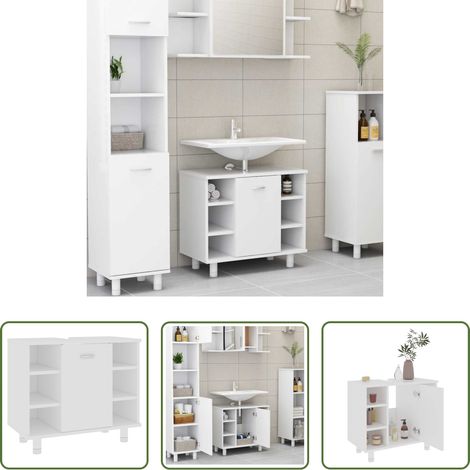 vidaXL Meubles salle de bain -  Armoire de salle de bain Blanc 60x32x53,5 cm Bois d'ingénierie (1/5)