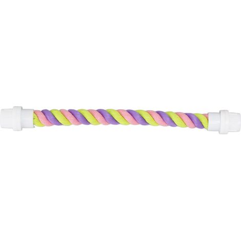 Perchoir en corde pour oiseaux, support coloré pliable et sûr en coton pour perroquets, jouet pour calopsittes, tourtereaux, perruches S (1/5)