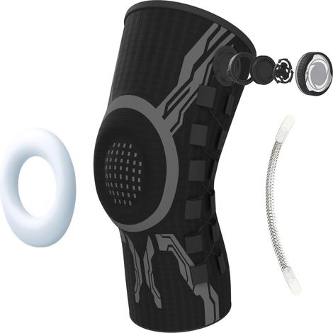 Genouillère de compression avec support pour homme et femme, idéale pour le sport, la course à pied et le fitness, taille L. (1/5)