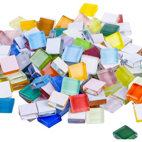 1 kg de pierres de mosaïque en verre (1 x 1 cm) – Mini carreaux de mosaïque multicolores pour bricolage, bricolage, salle de bain et décoration de cuisine (1/5)