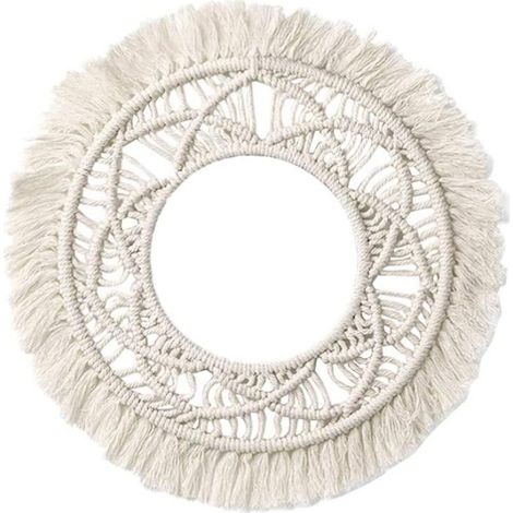 Décoration murale ronde en macramé, style bohème, tissée à la main, idéale pour appartement, salon, chambre, chambre de bébé (Style 1) (1/5)