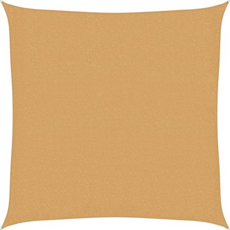 Voile d'ombrage Voile de parasol 160 g/m² carré sable 3x3 m PEHD