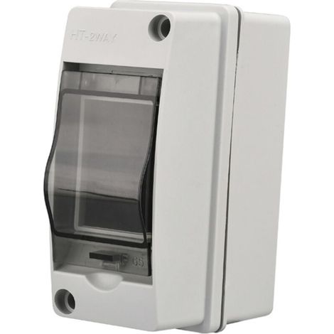 Scatola elettrica/armadio elettrico impermeabile per esterni a 2 moduli IP65, adatta per garage, ville, stazioni di ricarica, cantieri edili (1/4)