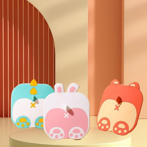 Cache-bonde en silicone orange, motif fesses de dessin animé, pour salle de bain : protection contre les odeurs, les insectes et les refoulements (1/5)
