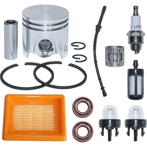Piston 35 mm avec ligne de filtre à carburant, amorceur à soufflet et kit de joint d'huile pour Stihl FS120 FS 120 Tondeuse à fil, remplace 4134 141 0300 (1/5)