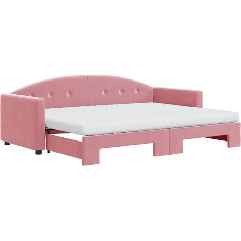 Maison Exclusive - Tagesbett Ausziehbar mit Matratzen Rosa 80x200 (1/5)