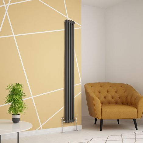 WarmeHaus Traditional Radiator Anthracite Double Panel 1800x200mm
