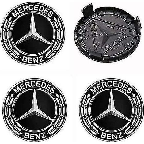 4 Pieces Center Caps Compatible With Mercedes Benz 75mm Center Wheel Cover Abs Car Accessories (1/3)