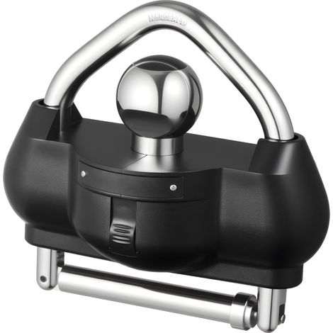 Verrou Antivol pour Attelage Remorque, Compatible 46/50,8/58,7 mm, Hauteur Réglable, 3 Clés, Résistant au Pivotement, Noir (1/5)