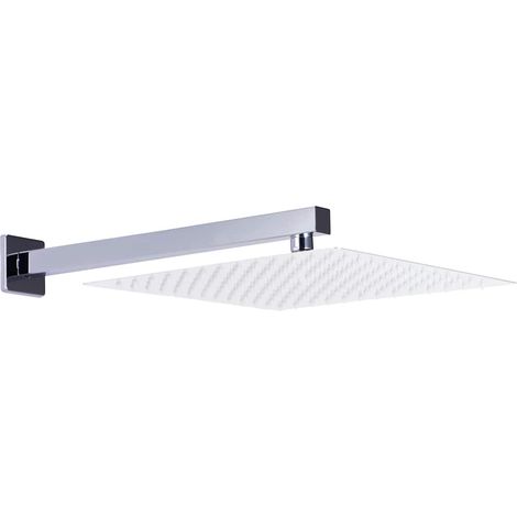 Maison Exclusive - Braccio di Supporto Doccia Quadrato Acciaio 201 Argento 40 cm