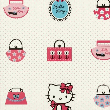 €0,94 al mq  - Rotolo da 5,3mq di Carta da Parati TNT alta qualità  HELLO KITTY