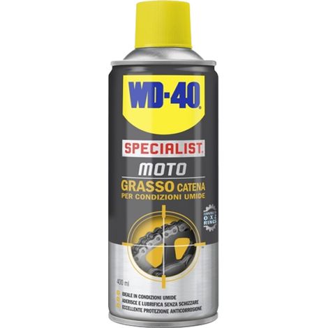 WD 40 specialist moto grasso catene spray per condizioni umide 400 ml + Spazzola