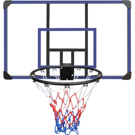 Canasta de baloncesto de pared con tablero y aro 112 x 72 cm, para interior y exterior (1/5)