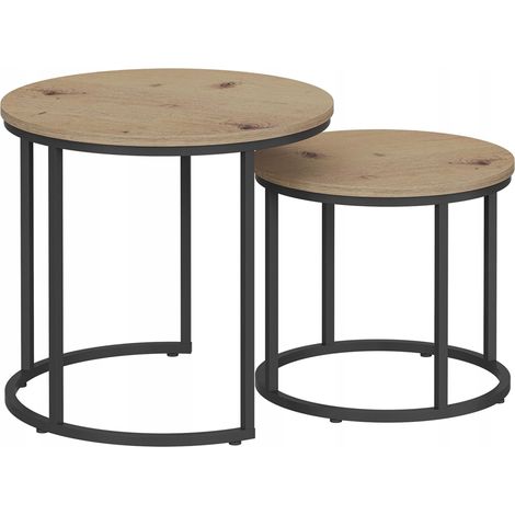 Handgefertigter Couchtisch – schwarzes 2er-Set Bänke im rustikalen Loft-Stil