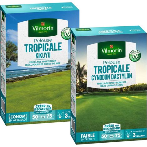 Pelouse Tropicale - Kikuyu - 500 g + Cynodon Dactylon - 500 g Vilmorin