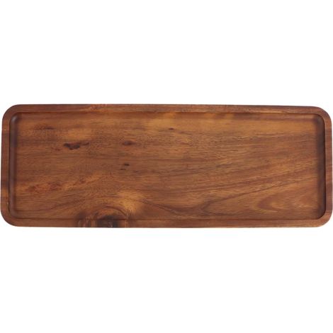 Plateau rectangulaire en bois, petit plateau de service, pour la maison, table basse, desserts, boissons, organisateur (29 x 10,8 cm) (1/5)