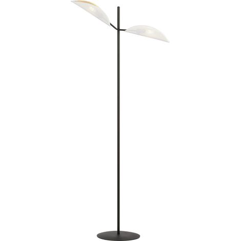 Lampada da terra Emibig VENE 2xE14 metallo rattan nero bianco (1/5)