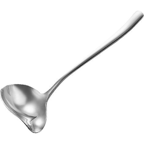 Saucenkelle aus Edelstahl, Suppenlöffel, Edelstahllöffel, Speiseöllöffel – 19 x 7,5 cm – Silber (1/4)