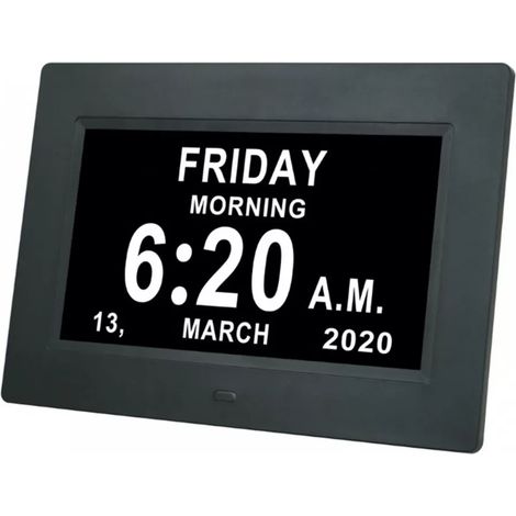 Calendrier numérique Wecker 7 pouces avec étiquette pour montre senior, écran LCD, Wecker mit Datum (1/5)