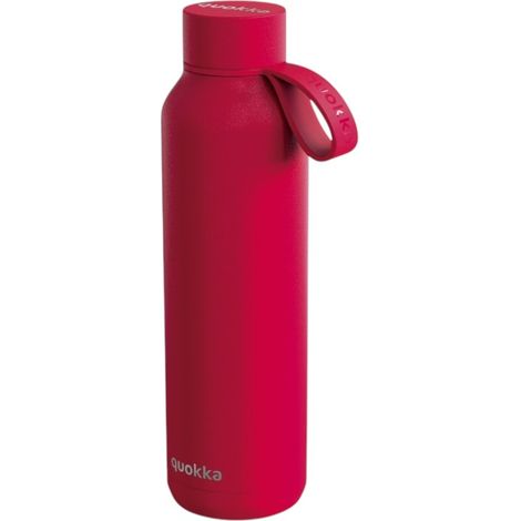 Quokka Solid con correa - Termo de acero inoxidable de 630 ml con correa (rojo cereza) (1/5)