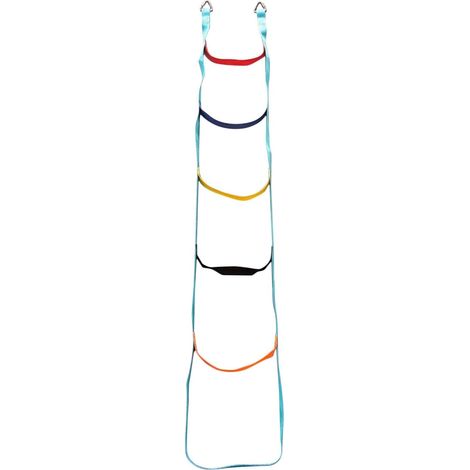 Échelle de corde pour enfants Boucles en acier inoxydable Échelle de corde pour cabane dans les arbres Sangle colorée (1/5)