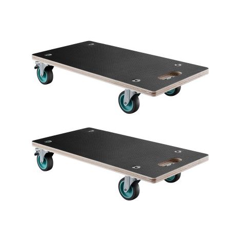 2 PCS Plataforma Rodante para Muebles de 574 x 290 x 117 mm con 4 Ruedas Silenciosas de TPR, Capacidad de Carga de 250 kg, Plataforma Rodante Rectangular Multifuncional para Muebles, Negro (1/5)