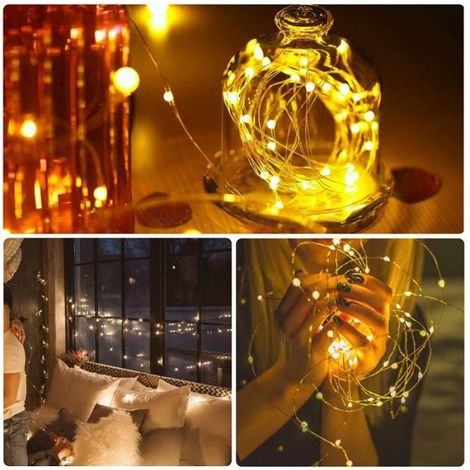 12 Pack Guirlande Lumineuse LED à Piles, Étanche 20LEDs Fil de Cuivre 2m Lumières De Fée Étoilées pour Décoration Anniversaire[1447] (1/4)